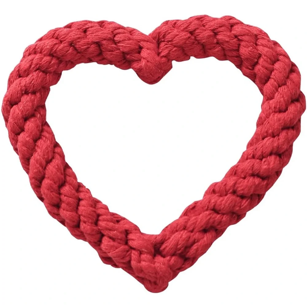 LOT OF 3 NIP Heart Rope Bone Toys for Dogs Rope Bone Toy SET for Dogs